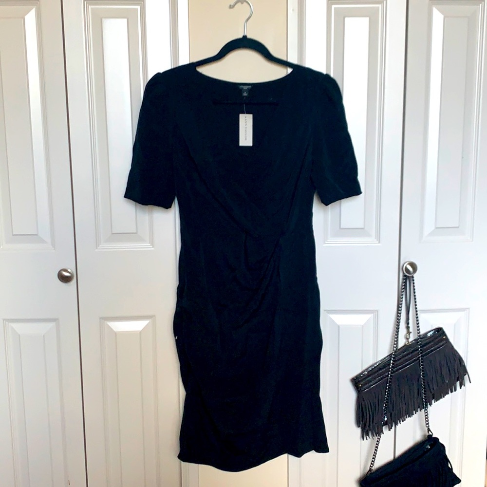 Ann Taylor short sleeve black dress